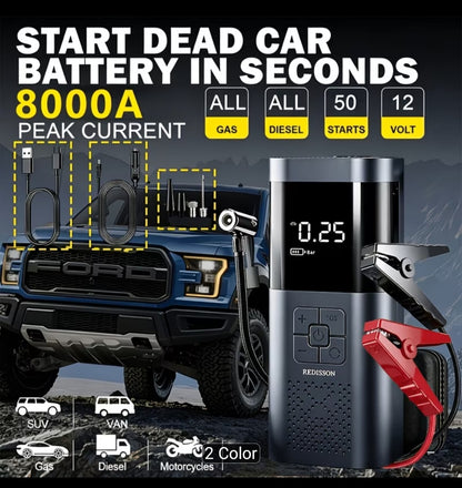 8000A Car Jump Starter & Tyre Inflator